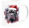 SpecialMe® Tasse Hunde-Motiv Weihnachten Weihnachtsmütze lustig Hunderassen Geschenk Hundebesitzer Aquarell Cane Corso weiß standard