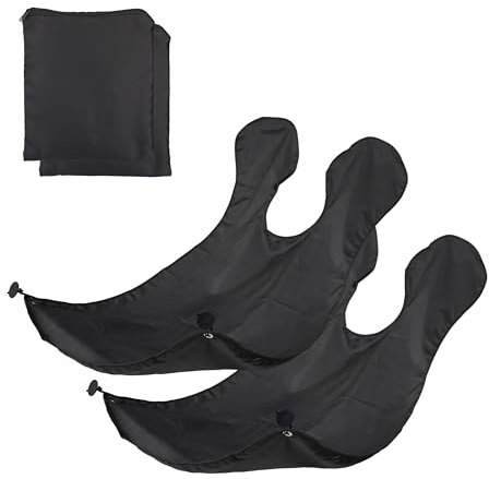 Relaxdays Bartschürze 2er Set, Rasierlatz mit Saugnäpfen, Klettverschluss, Barthaare auffangen, HxB: 125x70 cm, schwarz