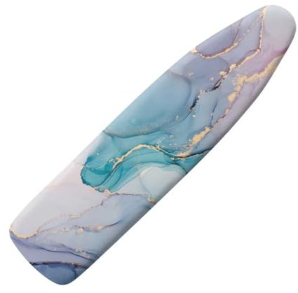 NETILGEN Polyester Ironing Board Cover Replacement Cover with Elastic Edges Scorch Resistant Machine Washable X-Large Size Fit up to 140 x 45cm, Blue Purple Marble