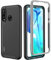 Für Huawei P30 Lite Hülle, Handyhülle für Huawei P30 Lite, Stoßfest Case 360 Grad Rundumschutz Schutzhülle TPU Hülle mit Eingebautem Displayschutz Robuste Bumper Outdoor Cover (Schwarz grau)