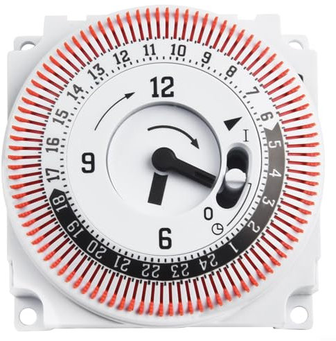 EpheyFIF Mechanischer Zeitschaltuhr, 24-Stunden-Zeitschaltuhr, industrielle Zeitschaltuhr, Schalttafel, Schutz, für Zuhause, Küche, Innen- und Außenbereich (1 Stück)
