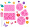 3D Blume Silikon Seifen Form, 5 Stück Silikonform Blüten Mit 1 Tropfern, Fondant Formen Rosen, Silikonformen Fondant für Gänseblümchen Blumen Schmetterling Blätter Sonnenblume
