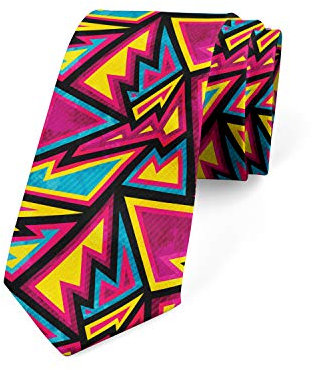 Xoovtka Herren-Krawatte, 60er-Jahre-inspirierte Geometrie, Krawatte, 9,4 cm, mehrfarbig, Siehe Abbildung, Einheitsgröße