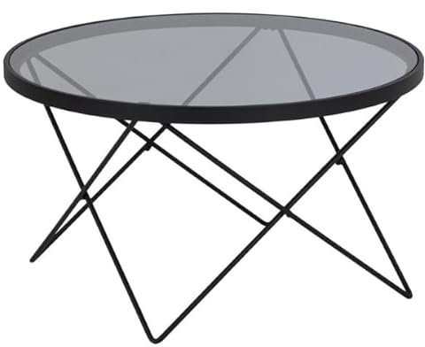 Cuxton Runder Couchtisch: Rauchglas, Drahtgestell, Ø80x45cm