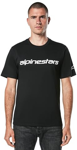 Alpinestars Herren T-Shirt Linear Wordmark Csf Tee Kurzarmshirt für Männer mit Rundhalsausschnitt Schwarz/Weiß XXL
