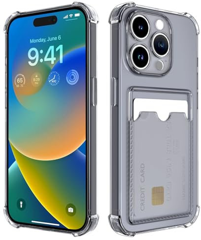 DEVASO Coque pour iPhone 13 Pro Max avec Porte Cartes, Souple TPU Silicone Transparente Protection de la Caméra Étui Portefeuille Lentille Anti-Rayures Carte Housse, Noir