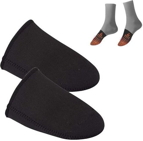 Toe Warmers, Portable Toe Warmers, Reusable Foot Warmers, Neoprene Thermal Toe Warmers, Thermal Foot Warmers for Cycling, Running, Hiking, 1 Pair, Black (XL)