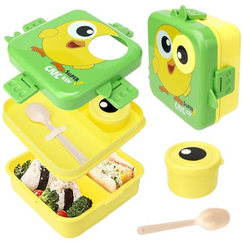 Luziyun Fiambrera comida trabajo 1600ML apilable Fiambrera Bento Box Con cuchara Para microondas y lavavajillas,con 2 Compartimentos Hombres y mujeres adecuados para trabajo, escuela,Picnic, viaje