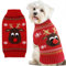 Hundepullover Weihnachten Haustier Katze Gestrickter Hundepulli Weihnachtsoutfit Kostüme für Kleine Mittelgroße Große Hunde Rot M