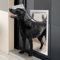 PRMTYUP Puerta para Perros De Plástico PVC, Puerta De Instalación Extraíble, Puerta para Perros con Barrera Anticolisión, Puerta para Perros Grande con Posición Magnética,Blanca,XXL
