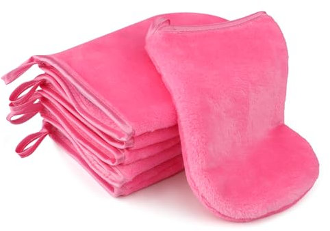 PHOGARY 6 Pièce Gants de Toilette, Gant de Toilette Microfibre, Super Doux Gants de Douche en Flanelle pour Le Bain, Démaquillage, Lavage du Visage