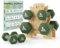 PhysKcal Hanteln Set mit Bambusständer | Dumbbells Set | 2 x 1kg, 2 x 2kg, 2 x 3kg Kurzhantel Set für Kinder & Frauen (12kg | Kale Green)