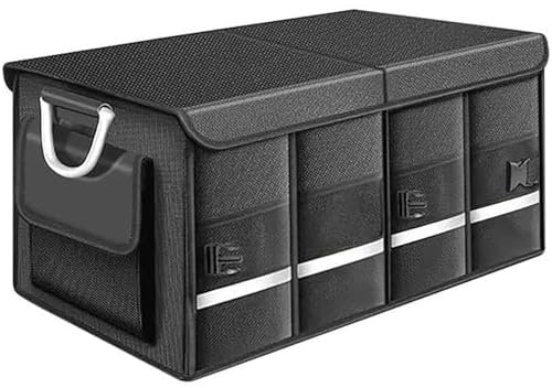 QLEQMZTV Auto Kofferraum Organizer für Ford Mondeo MK3 2000-2007, Zusammenklappbare Rutschfester Boden Kofferraumtasche Aufbewahrungsbox Mit FäChern GeräUmige & Pflegeleichte,B/60×40×30cm