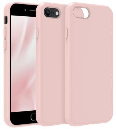 Designed for iPhone SE Case 2022 (3rd)/2020 (2nd), iPhone 8 & 7 Case, Premium Liquid Silicone with [Soft Anti-Scratch Microfiber Lining] Shockproof Slim Protective Phone Case for Men Women, Chalk Pink