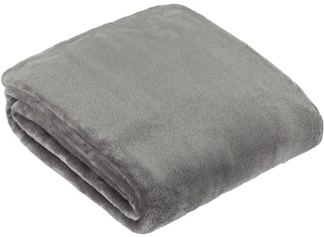 furn. Harrow Fleece Überwurf – seidig weiche leichte Flanelldecke für Bett oder Sofa (Anthrazit – 140x180cm)