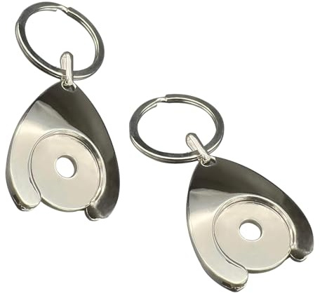 CHENRONGWEI 2Pcs Lightweight Coin Token Holder Keyring Polished Portable Trolley Token Coin Keyring Reusable Hand Truck Car Keychain for Shopping Carts