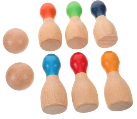 Garneck 1 Satz Bowling Set mit Kegeln und Ball Kompakte für Drinnen und Draußen Fördert Fitness und Kreativität bei Familien und Partysportspielen