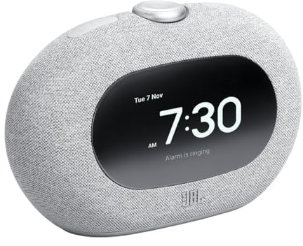 JBL Horizon 3, Digital DAB+/FM Radio Alarm Clock, Grey | Bluetooth, Sunrise Effect Alarm, USB-C Charging, Battery & Mains, Pro Sound, Compatible with ONE App
