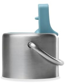 Qwetch Sport Pipettenverschluss, kompatibel mit Active-Flaschen 350ml/600ml/1L, Icon & KIDS – schnelle Hydratation – integrierter Henkel – recycelter Edelstahl – ohne Strohhalm – Stahlblau