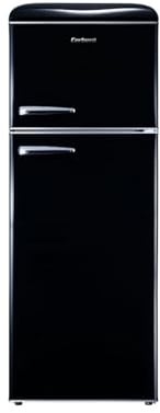 Corberó – Frigorífico Retro Estático | CF2PG148RN | Nevera 215L + 45L Congelador | 148.2 cm | Luz Interior | Cajón Crisper| Descongelación Manual |Estantes de Cristal | Patas Niveladoras | Negro