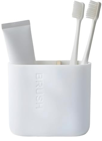 White, Medium Toothbrush Holder, Tooth Brush Holder with Multiple Slots, toothbrush holder, Bathroom Organizer Electric and Standard Toothbrushes, Suitable for Use in Different Scenarios