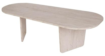 Stilvoller Couchtisch, Travertine-Farbe, 130 x 40 x 65 cm | 100% melaminbeschichtete Spanplatte, 18 mm dick | perfekt für Moderne Wohnzimmer & Räume