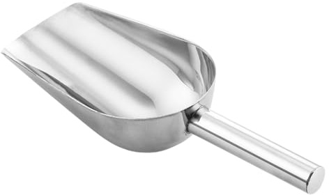 Cuchara de acero inoxidable para alimentos: pala metálica para manipulación de hielo, servidor de ingredientes a granel | Estructura práctica del equipo de transferencia de cantidad de cocina, utensil