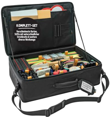 Neuland WorkshopKoffer Novario® XL Pin-It Professional I Moderationskoffer mit Inhalt I 1500 Moderationskarten, 46 Flipchart Markern & Aufbewahrungsboxen I Koffer inkl. Flipchart Zubehör
