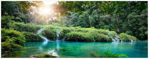Wallario Küchenrückwand selbstklebend 115 x 50 cm, Motiv: Türkisgrüner See im Nationalpark in Guatemala | Spritzschutz abwischbar & pflegeleicht