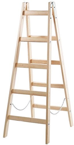 Systafexยฎ Leiter Doppelstufenleiter Malerleiter Elektrikerleiter Stehleiter Holzleiter (5 Stufen) 1,55m