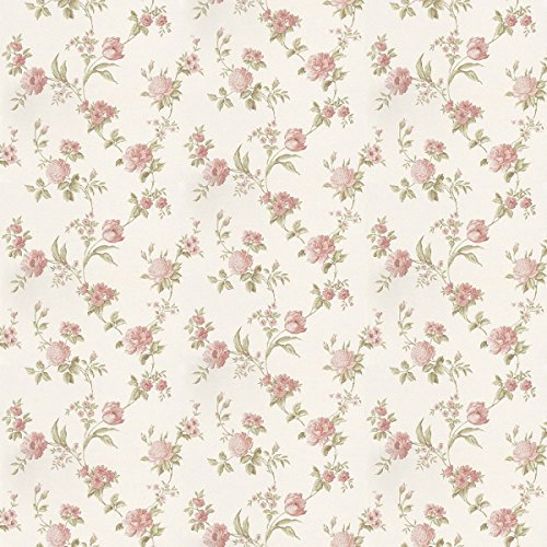 MyTinyWorld Pack of 5 Dolls House Mixed Pink Flowers On Pale White Wallpaper Sheets