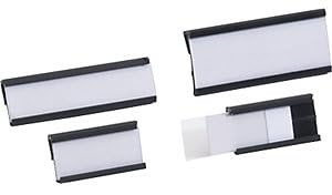LISTA | Beschriftungsreiter | VE = 20 Stk | für Einsatzkästen | VE = 20 Stk | 266 Etiketten BxH 27 x 12 mm | schwarz | für Muldenwände
