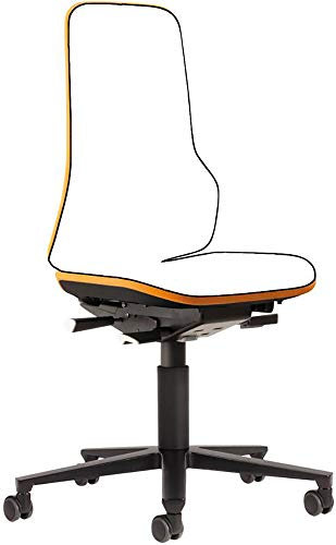 Interstuhl bimos Arbeitsstuhl Neon Basisstuhl mit Rollen Flexband grün Sitzhöhe 450-620 mm ohne Polster
