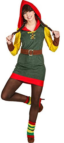 NET TOYS Hinreißendes Zwergen-Kostüm für Damen - Grün 40 (M) - Märchenhaftes Frauen-Outfit Weihnachts-Wichtel - Bestens geeignet für Fasching & Karneval