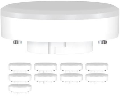 ledscom.de 10 Stück GX53 LED Leuchtmittel, warmweiß (2700 K), 10,6 W, 1038lm, 115°, matt