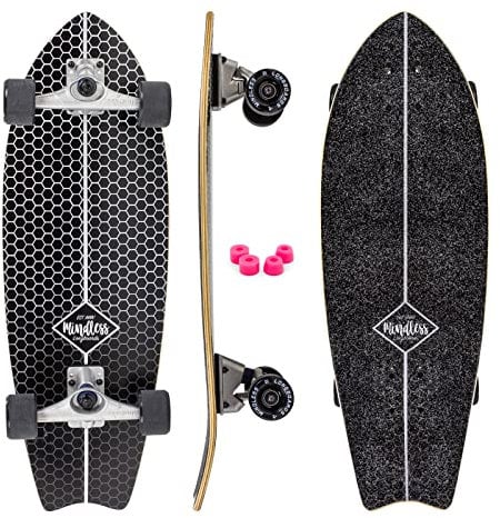 Mindless Surf Skate Fish Tail Skateboard, Erwachsene, Unisex, Schwarz (Schwarz), 29,5 x 9,75 Zoll