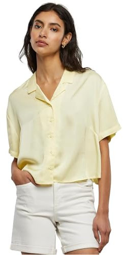 Urban Classics Damen Ladies Viscose Satin Resort Shirt softyellow, L