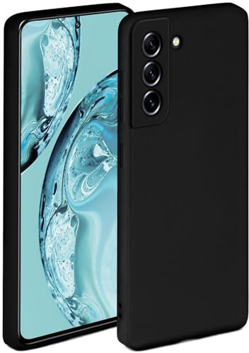 OneFlow Coque Souple en Silicone avec Bords surélevés pour Protection d'écran et Double Couche pour Samsung Galaxy S21 FE 5G Noir Mat