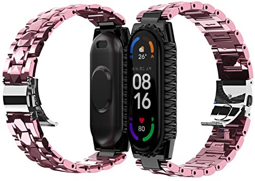 Armband Kompatibel mit Xiaomi Mi Band 6 / Mi Band 5 Armband, Galvanisiert Resin Harz PC Ersatzarmband Leichtgewicht Komfortabel Wasserdicht Ersatzband für Xiaomi Mi Band 6 / Mi Band 5 Armband (D)