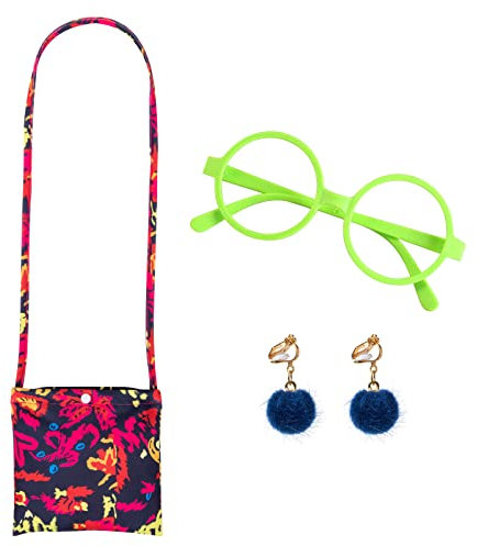 Hifot Kinder Handtasche mit Brillengestelle Ohrring Zubehör Set, Prinzessin Mirabel Tasche für Kinder Party Maskerade Geburtstag Karneval