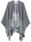 EXCHIC Damen Warm Offene Front Strick Schals und Wraps Floral Elegante Cardigans Poncho Cape Coat Mantel (Grau-91)