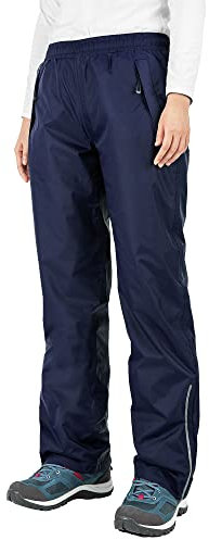 33,000ft Pantalon de pluie pour femme - Imperméable et respirant - Pantalon de randonnée léger - Coupe-vent - Pantalon de trekking en plein air, Bleu marine, 20