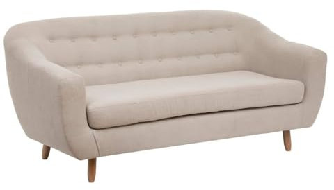 Atmosphera - Sofa Retro - 3-Sitzer - beige - Leinen weiß