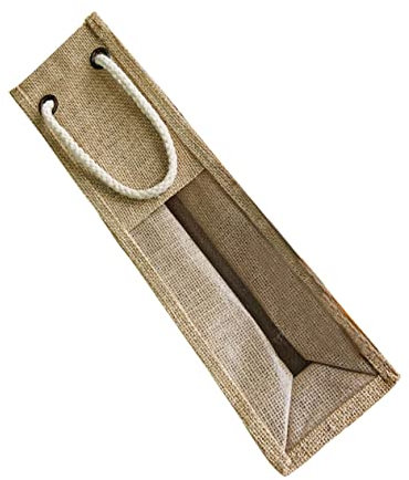 WOONEKY 1 Pc Borsa di Iuta Sacchi di Vino di Iuta Borsa per Bottiglia di Vino in Juta Sacchetti per Bottiglie di Vino in Juta Borsa Porta Vino Borsa di Juta Biancheria Sacchetto