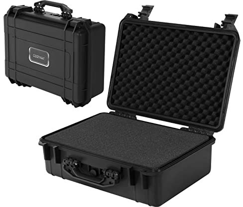 COSTWAY Hartschalen-Kamerakoffer, Unisversal anpassbar, Wasserdichter Hartschalenkoffer, Kamera-Schutzkoffer mit Schaumstoff, für Elektronik, Drohnen, Kameras und Schusswaffen (22)