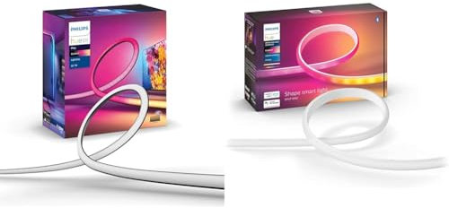 Philips Hue Gradient Lightstrip for 55 Inch TVs, Sync with Media and Gaming Smart Entertainment LED & Gradient Light Strip 2m. for Syncing with Entertainment, Media and Music. with Bluetooth