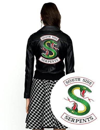 1 Set Riverdale South Side Serpents Aufnäher zum Aufbügeln für Kleidung, coole Jacke, Applikation, Schlangen, großer Aufnäher