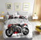 Bettwäsche 155x220cm Motorrad Bettbezug Set 3 Teilig Rot-schwarzes Motorradrennen Einzelbett Bettbezug Weiche Microfaser Wendebettwäsche Mit Reißverschluss und 2 Kissenbezug 80x80cm