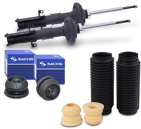 BESTPRICE 2x Gasdruck Stoßdämpfer vornee, 2x SACHS Domlager vorne, 1x Staubschutzsatz vorne Kompatibel mit MERCEDES-BENZ VIANO (W639), VITO/MIXTO Kasten (W639), VITO Bus (W639)