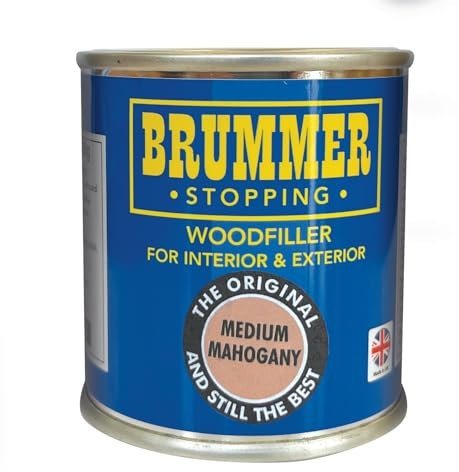 Brummer Wood Filler Medium Mahogany 250g – 2 Sizes & Assorted Shades | Ideal for DIY Wood Repairs & Restorations